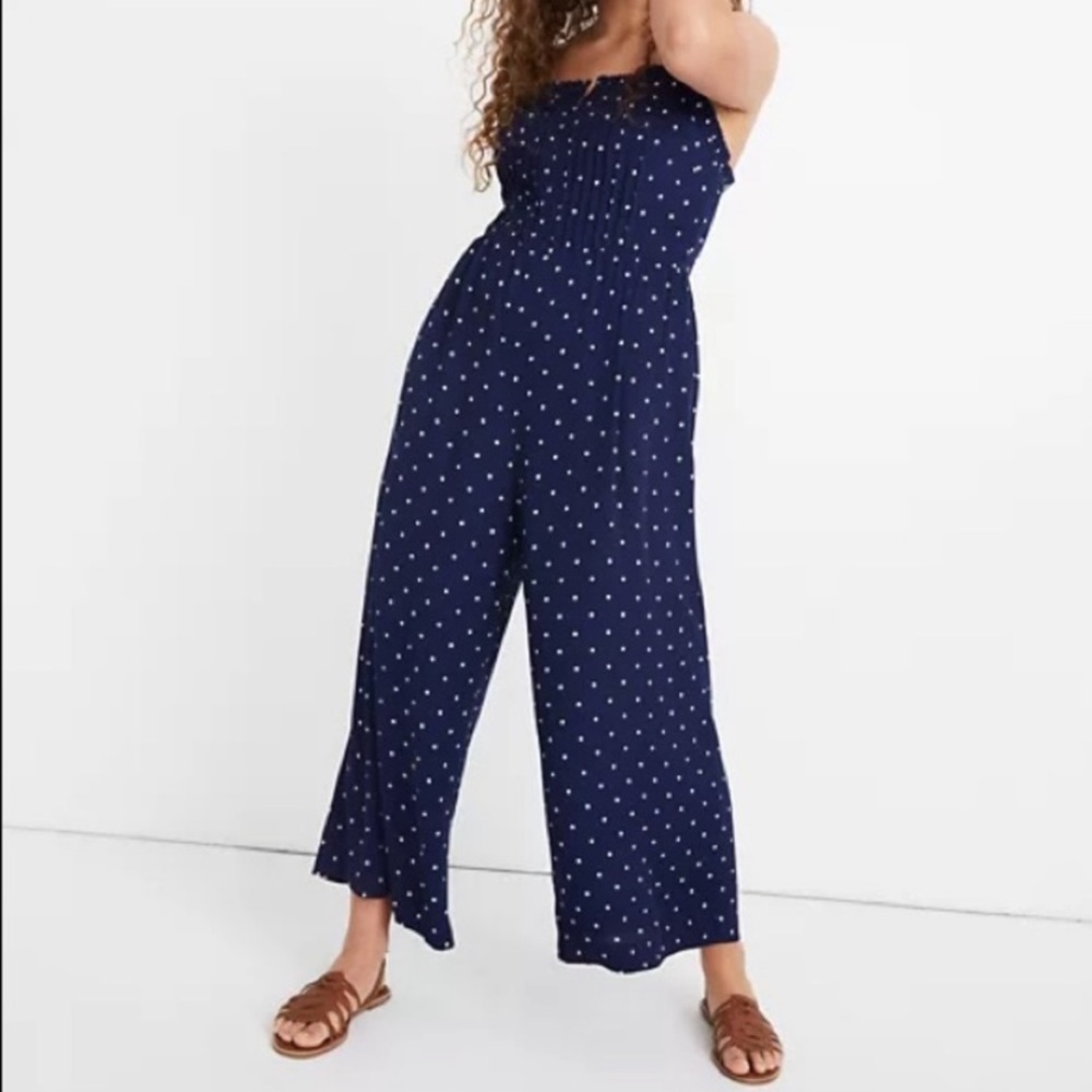 Madewell Polka Dot Jumpsuit, NWT missing button